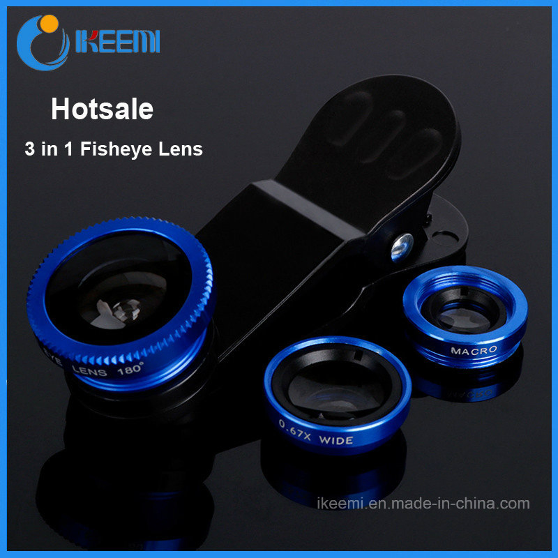 3 in 1 Lens Universal Clip Camera Lens Fish Eye, Wide Angle, Macro for iPhone 4/5/6/6 Plus