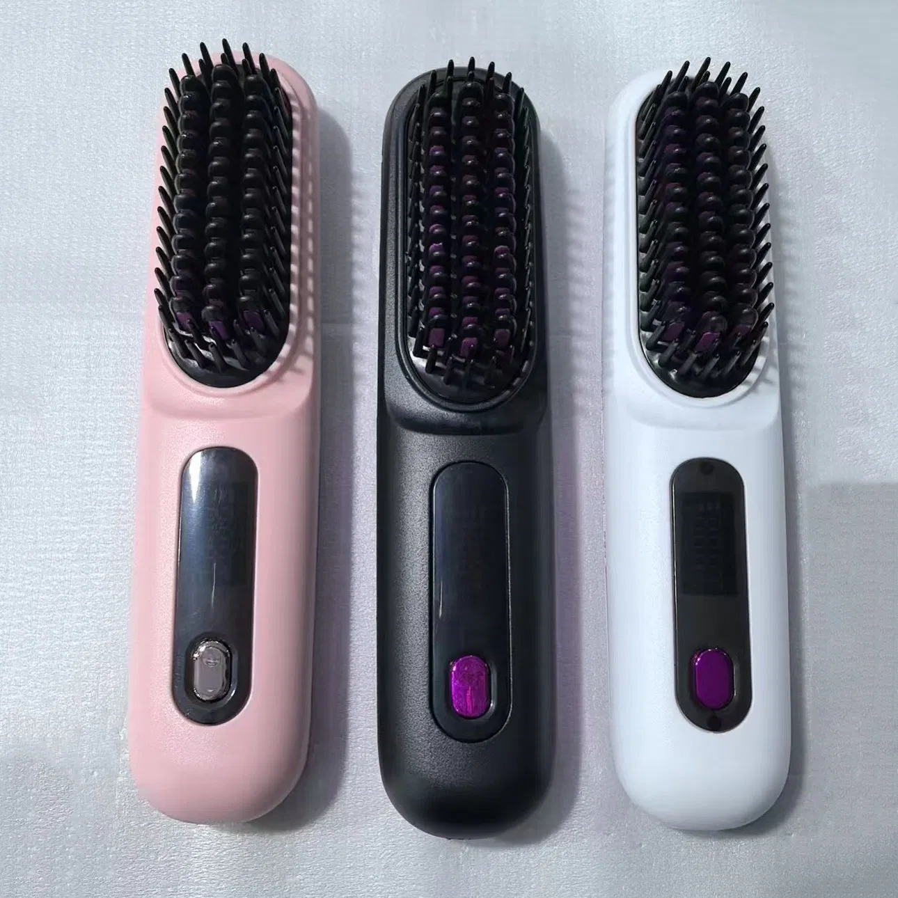 2 in 1 Rechargeable Type-C Electric Ceramic Negative Ion Cordless Wireless Mini Portable Electric Hot Hair Straightener Comb