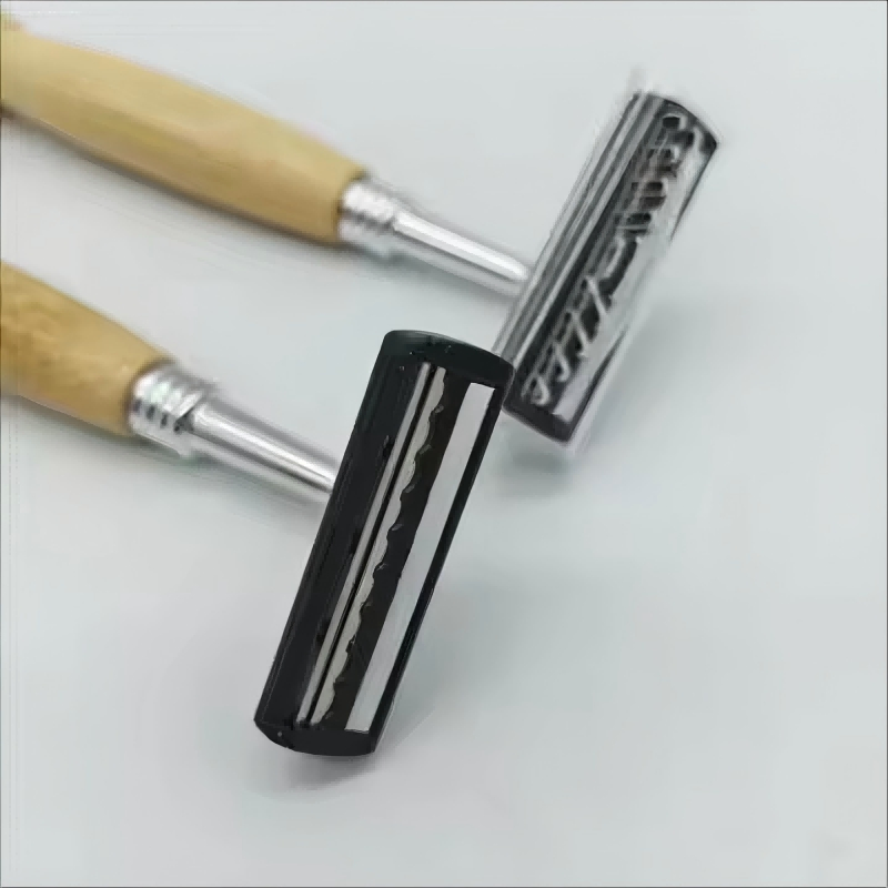 Reusable Men Skincare Eco-Friendly Bamboo Handle Stainless Razor