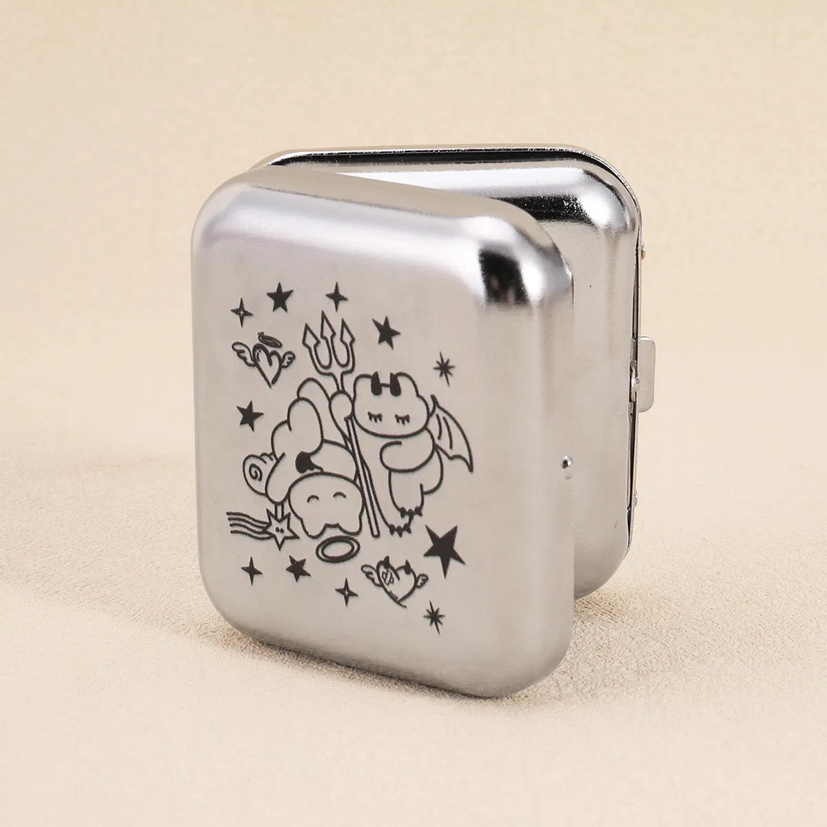 Smoking Accessories Color Printed Stainless Steel Portable Ashtray Storage Box DAB Tool