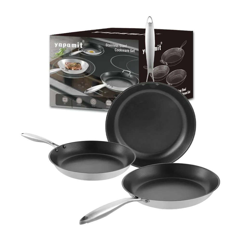 Factory New House Gift Stainless Steel Non Stick Commercial Kitchenware Frying Pan