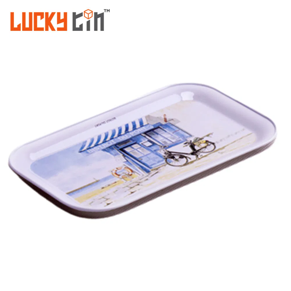 Wholesales Tinplate Storage Trays Metal Christmas Food Grade Snacks Tin Trays