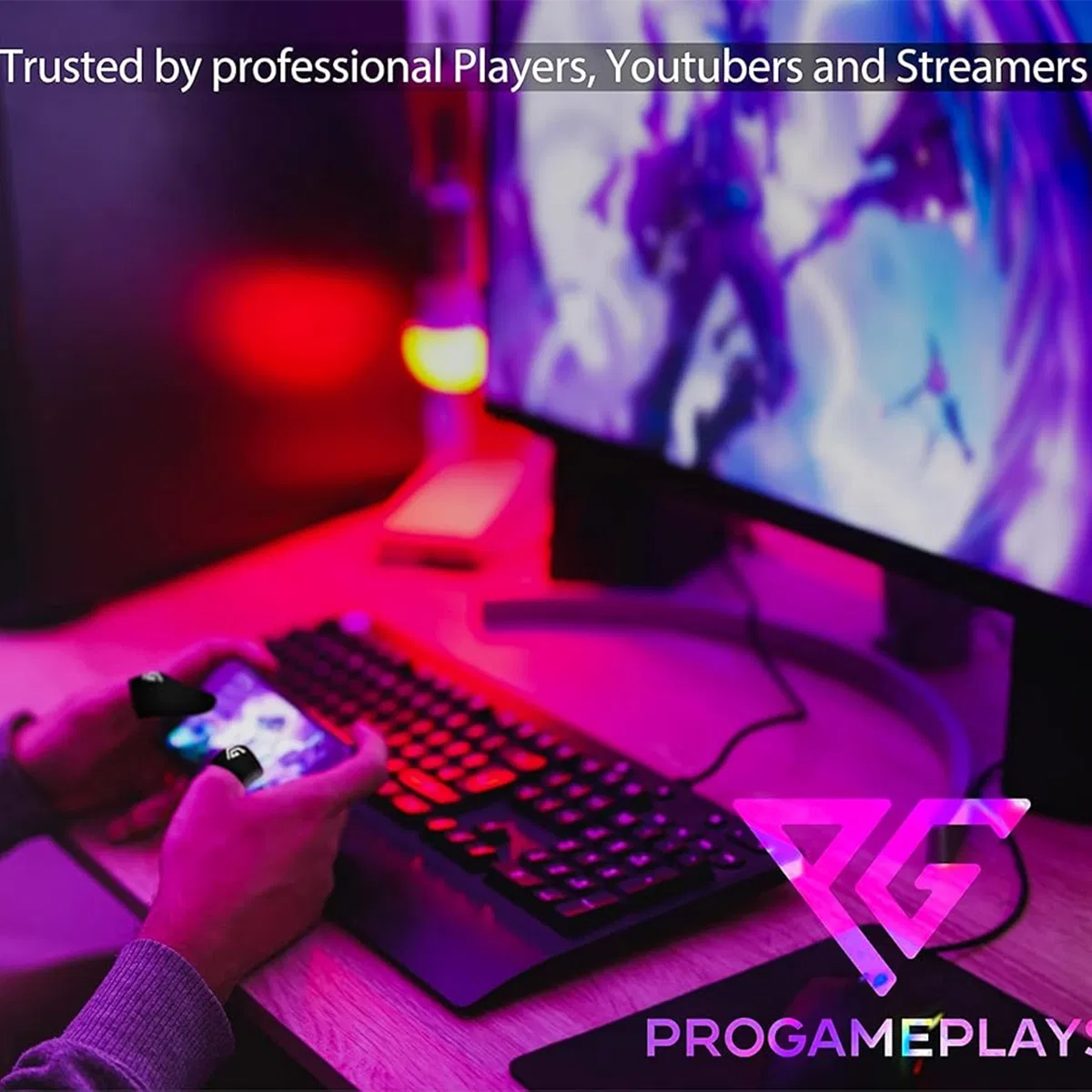 Progameplays Finger Sleeves for Gaming, Pubg Cod Mobile Phone, Breathable, Anti Sweat Gaming Phone Compatible, Ultra Sensitive