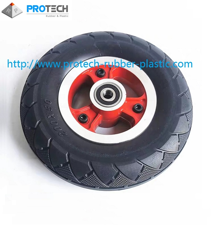 Flat Free PU Wheel Trolley Wheel Solid Rubber Flat Free
