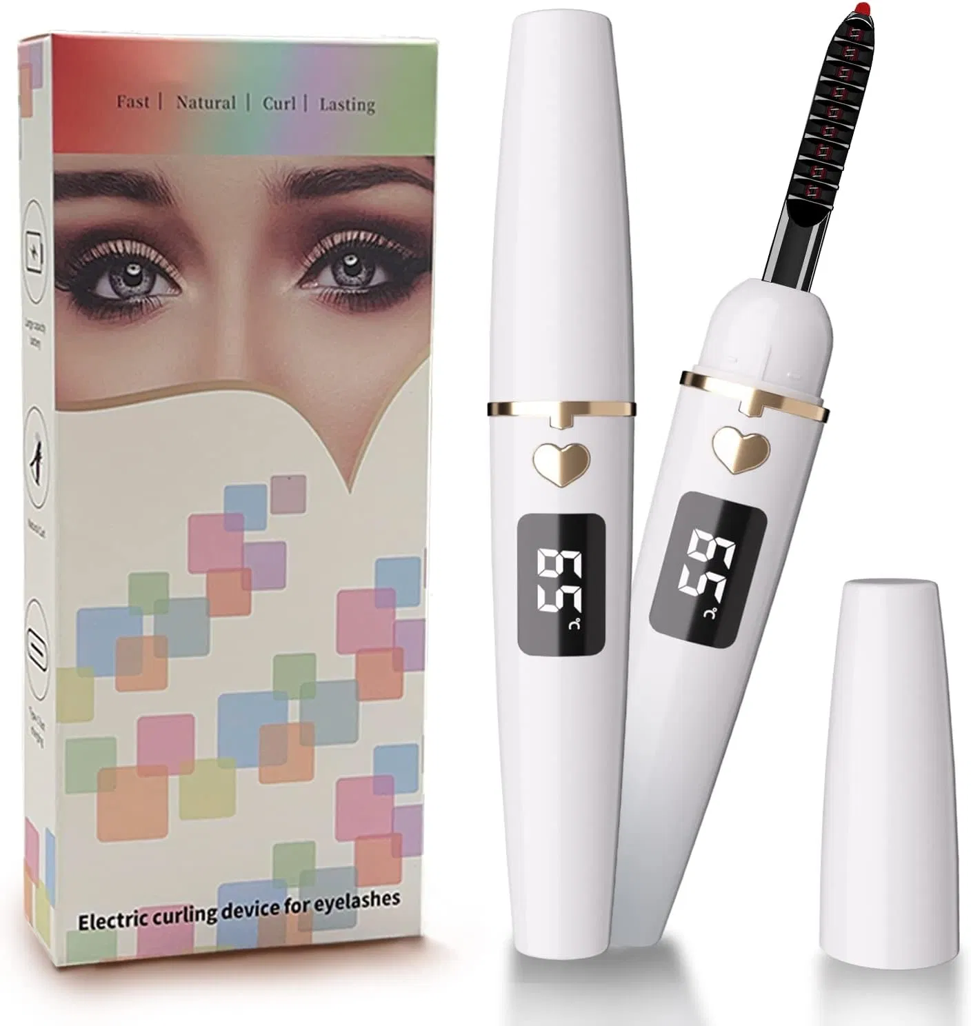 Portable USB C Rechargeable 24h Long Lasting Intelligent Power off Electric Eyelash Curler