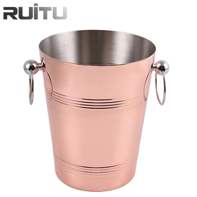 Night Club China Luxury Customized Logo Outdoor Indoor Copper Gold Big Cooler Metal Stainless Steel Buffet Catering Party Bar Wine Champaign Beer Ice Bucket
