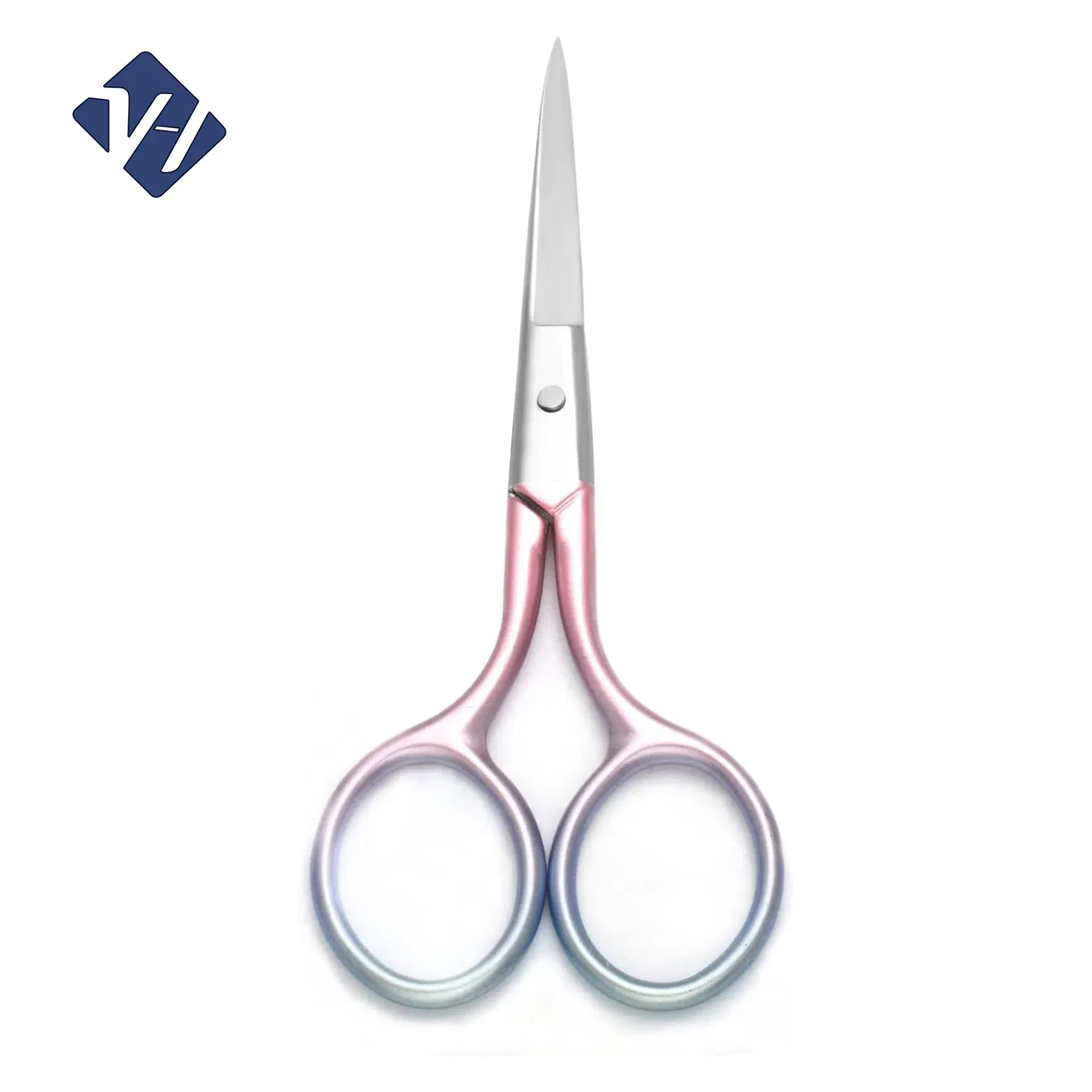 Professional Grooming Scissors for Personal Care Facial Hair Removal and Ear Nose Eyebrow Trimming Stainless Steel Fine Straight Tip Scissors 3.9 Inch (Pink)