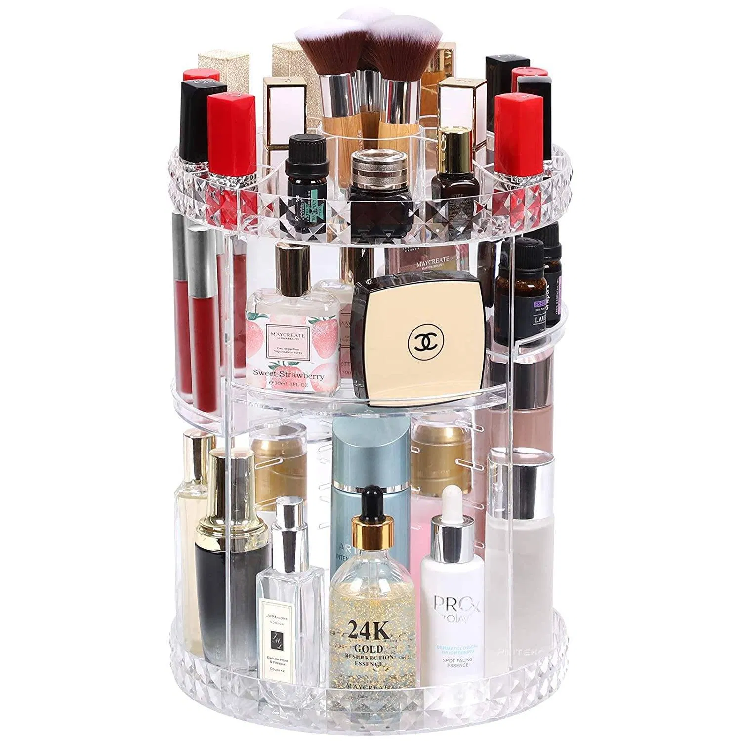 360 Rotating Adjustable Makeup Organizer for Perfume Holder Organizer Countertop