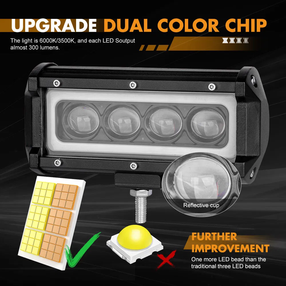 BKR 4x4 Tractor Truck Boat All-Terrain Vehicle LED Light Bar with 6D Optical Lens