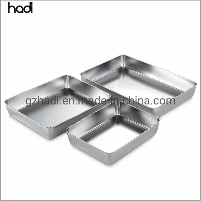 Hadi Commercial Equipment Kitchen Restaurant Square Gastronorm Food Pan High Quality Stainless Stee Gastronom Gn Pan Kitchen Pan Gn2/3 Buffet Pan