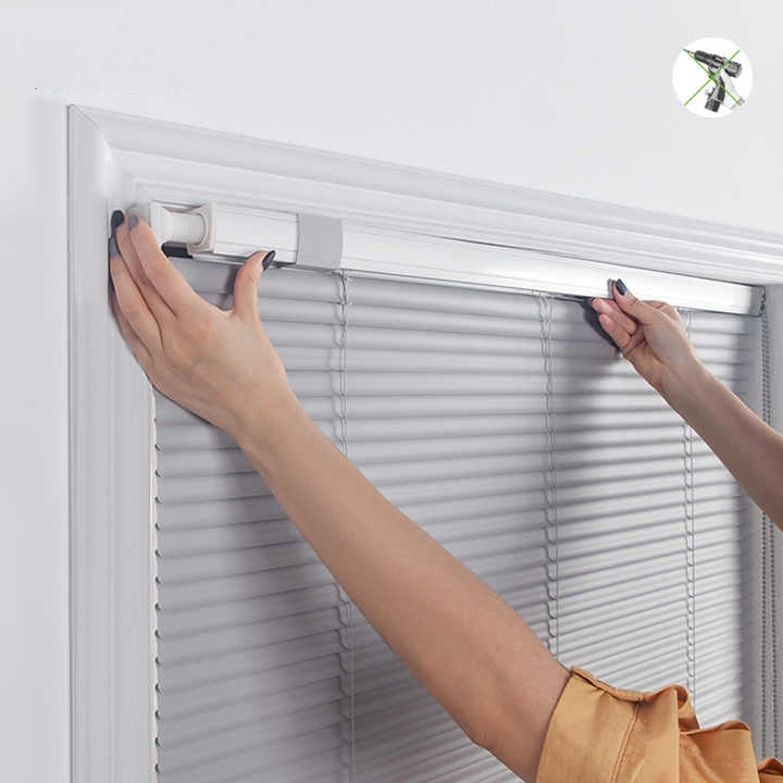 Aluminum Cordless Venetian Blinds Luxury No Drill Vertical Spring Roller Shades