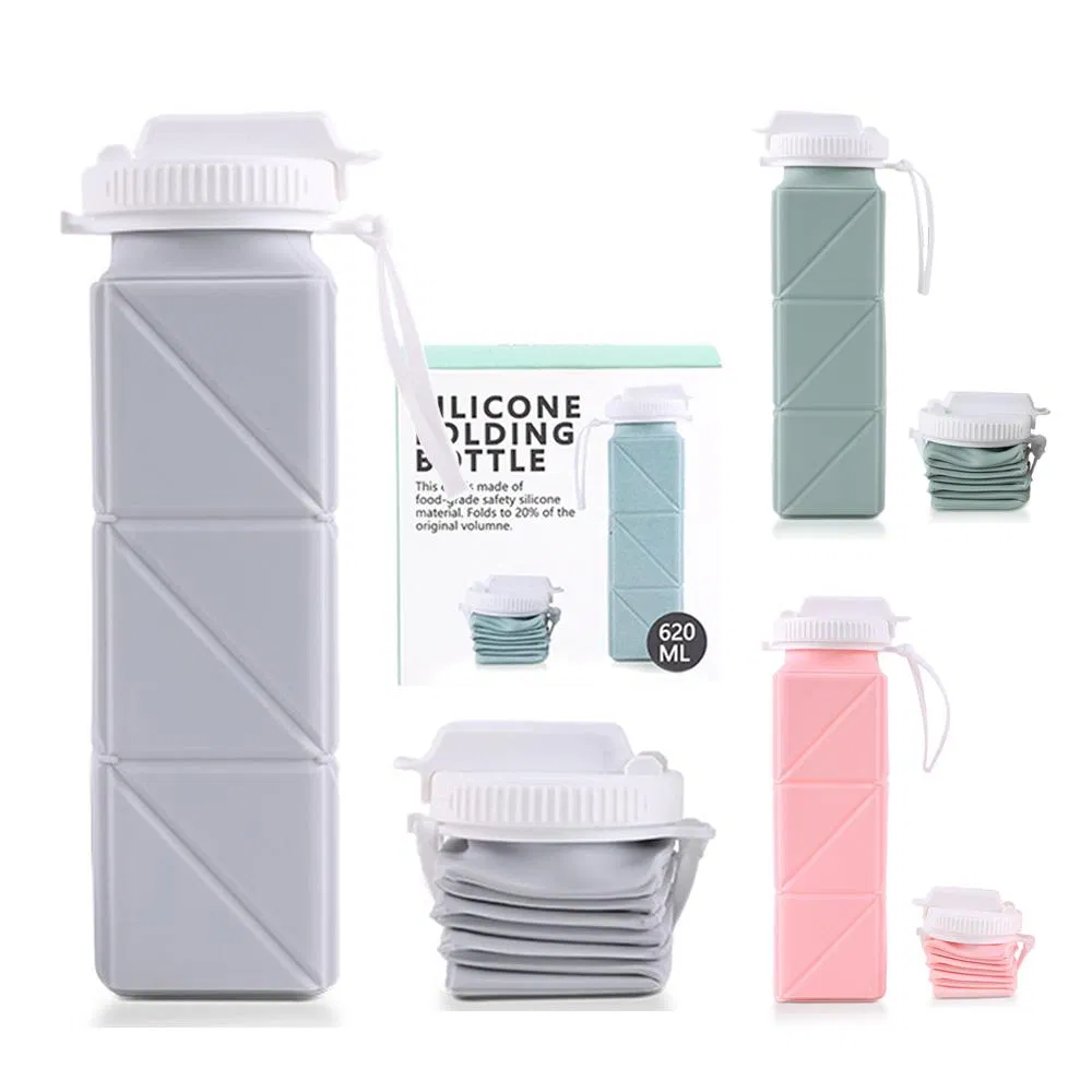 Складная силиконовая бутылка для воды, 20 oz