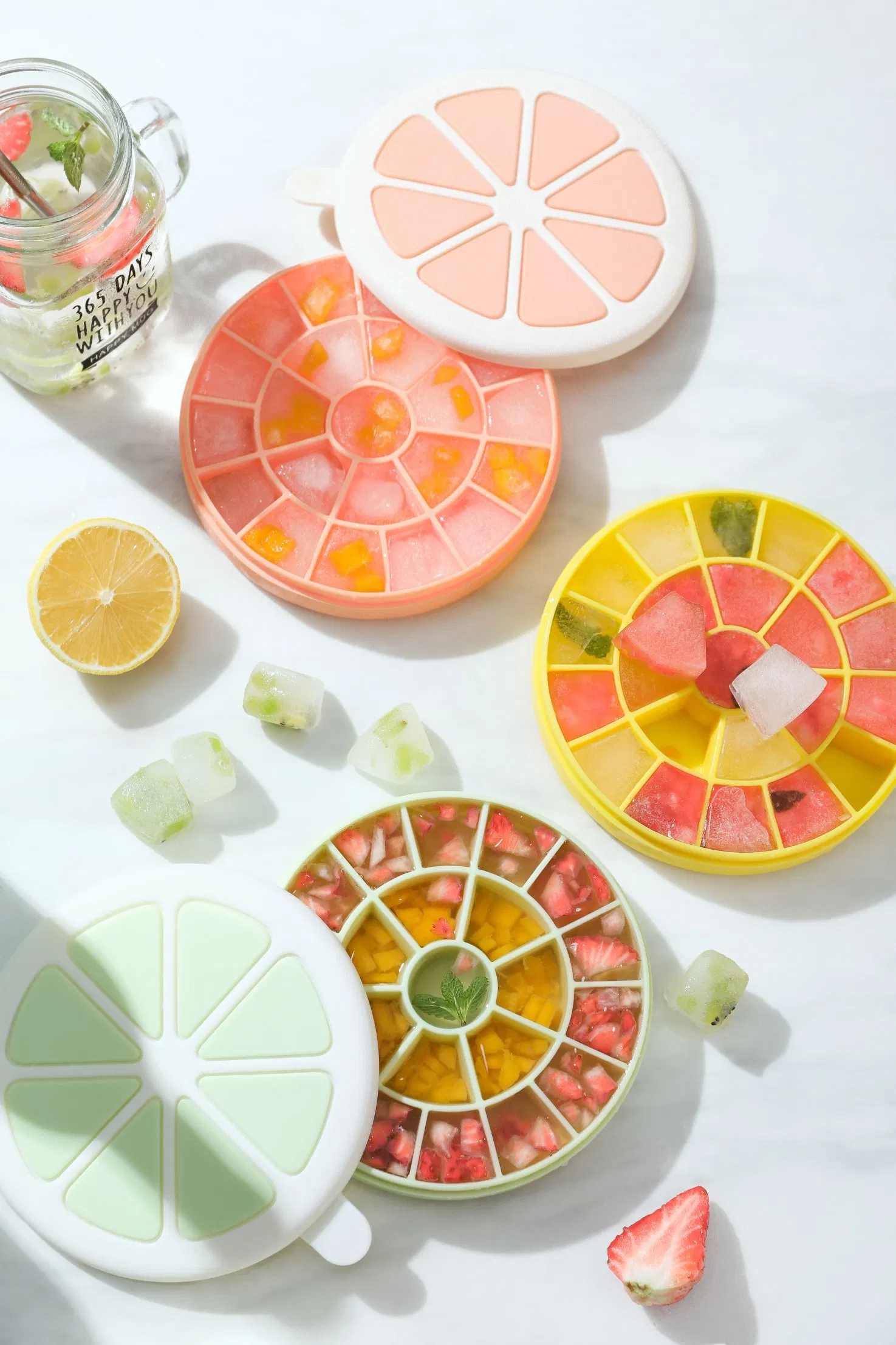 Силиконовая форма для льда с крышкой, 21 ячейка