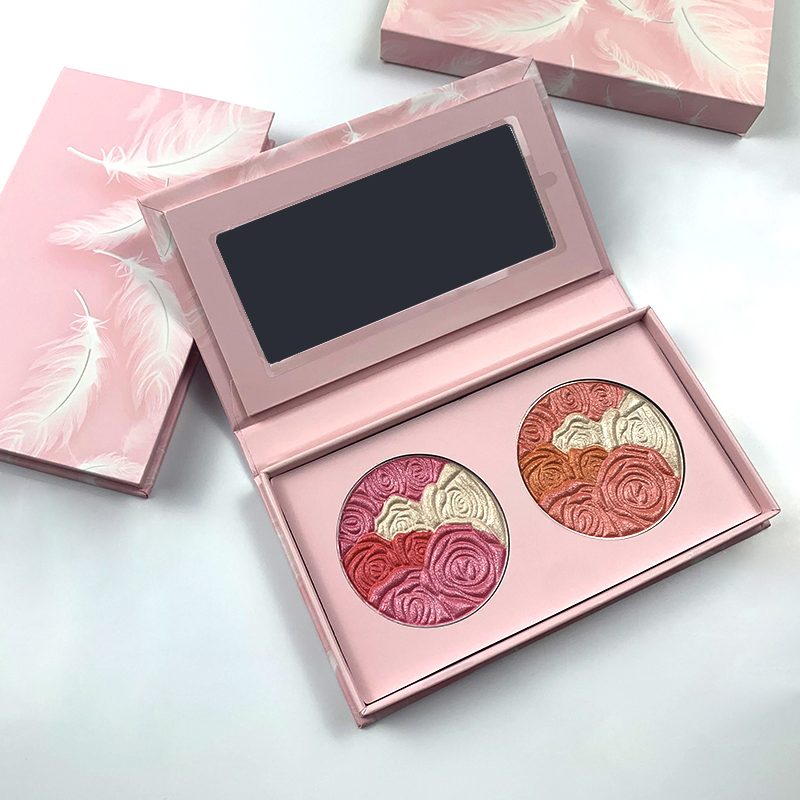 Wholesale Cosmetics Vegan Powder Blush Private Label Highlighter Custom Logo Mineral Blush Powder Palette
