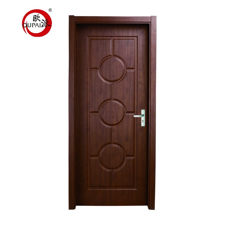 Cute Children Bubble Carved Pattern Brown Printed Interior Swing Waterproof Door