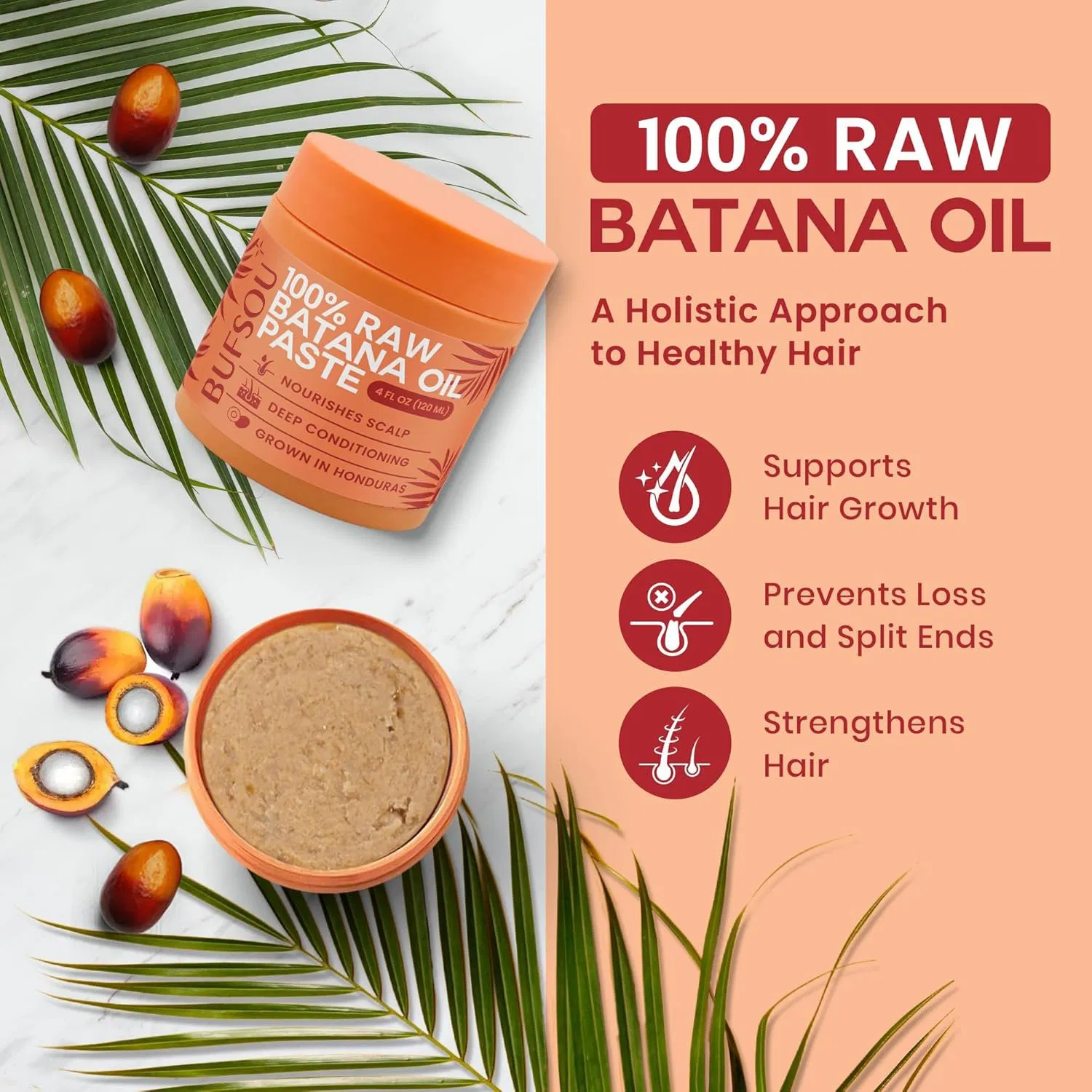 Thicker, Healthier Natural Hair Treatment Private Label Organic Nourishing Hair Growth Batana Hair Oil