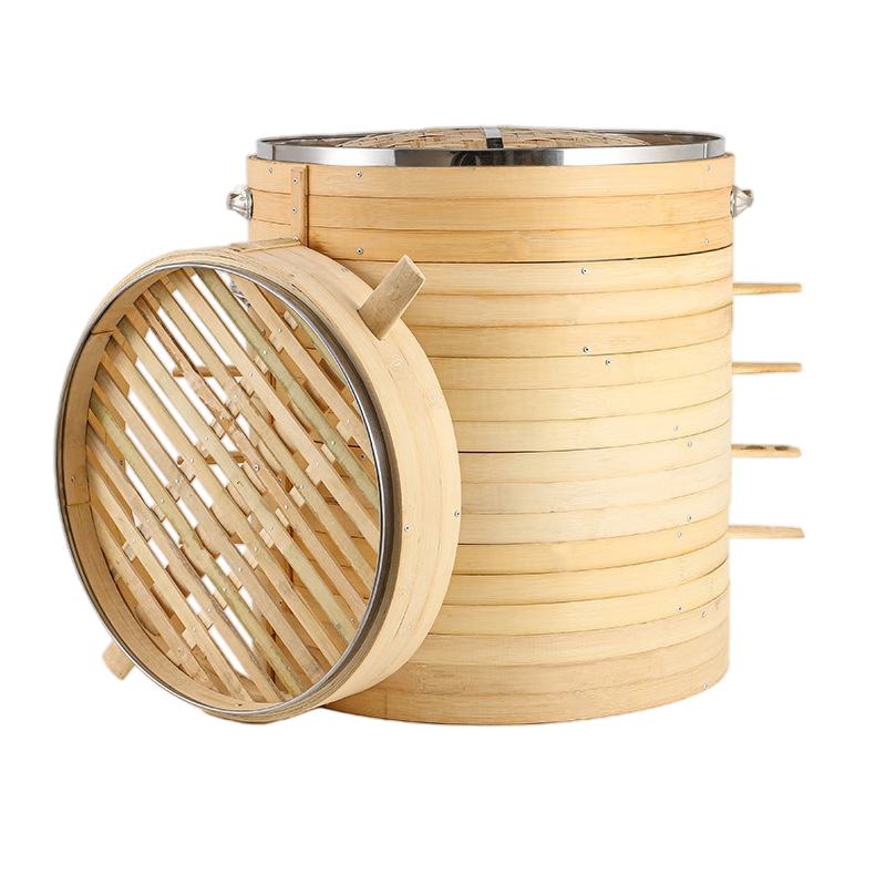 Бамбуковая пароварка для печи, 3-х уровневая