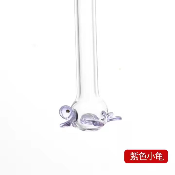 Party Glass Drinking Straws Customized Glass Pipe Bar Accessories for Glass Straw with Turtle Christmas