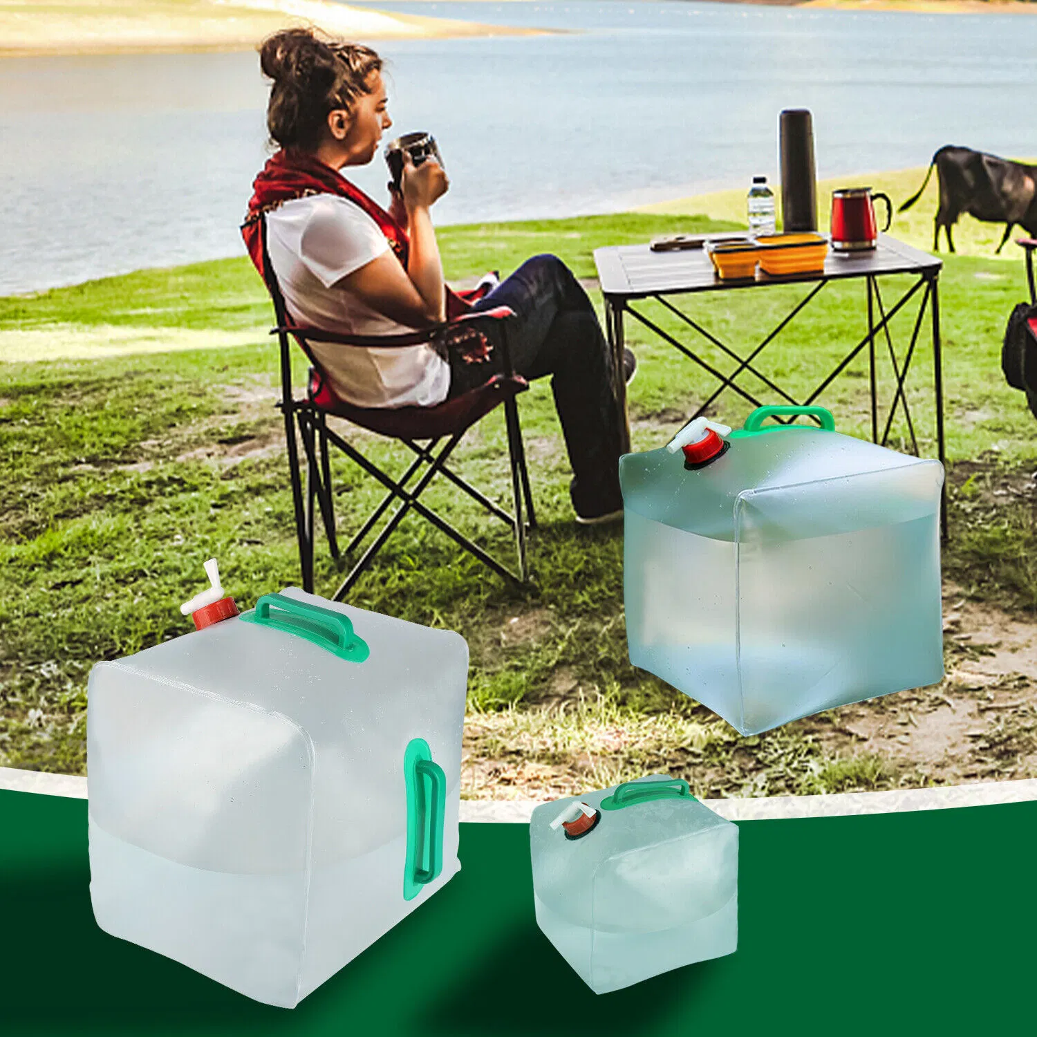 10L 20L Collapsible Travel Water Bag, Camping Water Canister