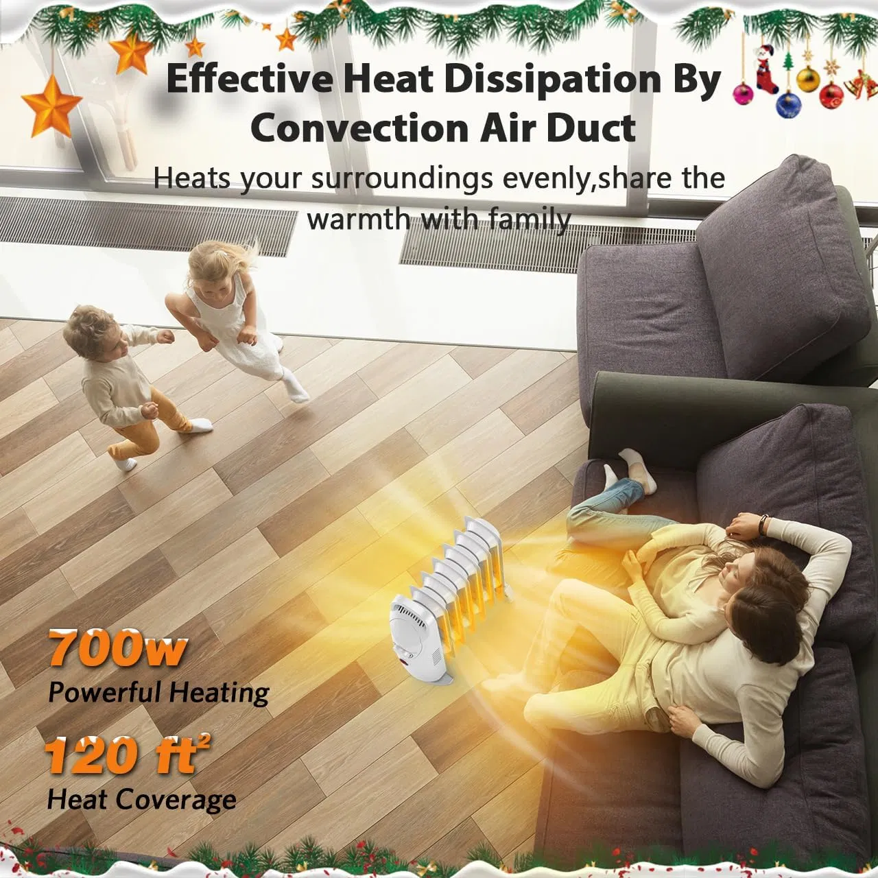 Automatic Portable Quiet Durable Oil Filled Radiator Heater with Thermostat for Indoor
