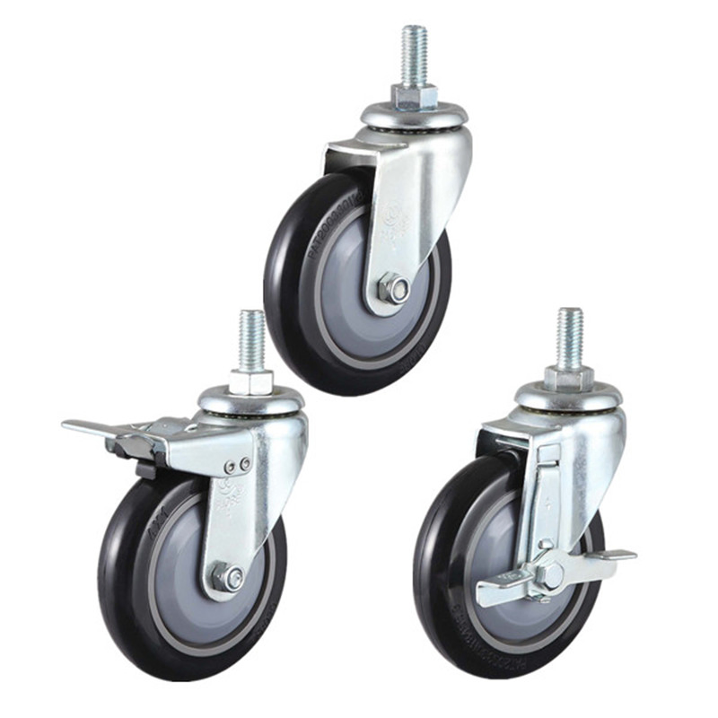 European Type Industrial Castor PU Trolley Casters Ball Bearings125mm Wheel Caster