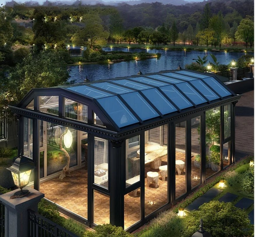 Sunshine Sunroom Customized Shape Aluminum Frame Double Glass Stable Backyard Sunroom