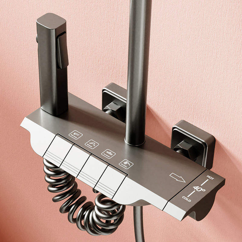 Factory Price Four-Function Bathroom Shower Set with Digital Display Ambient Light