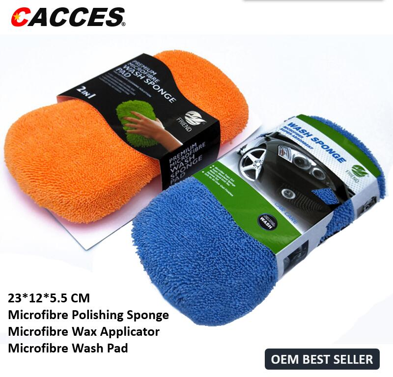 Extra Soft Microfibre Car Wash Sponge Machine Washable Ideal for Cleaning Car, Interior, Wheels, Alloys and Motorcycle, Bike, Boat & Home Cleaning, Wax, Polish