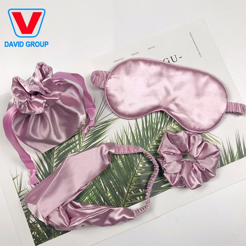 Pink Luxury Silk Eye Mask Silk-Like Sleep Mask