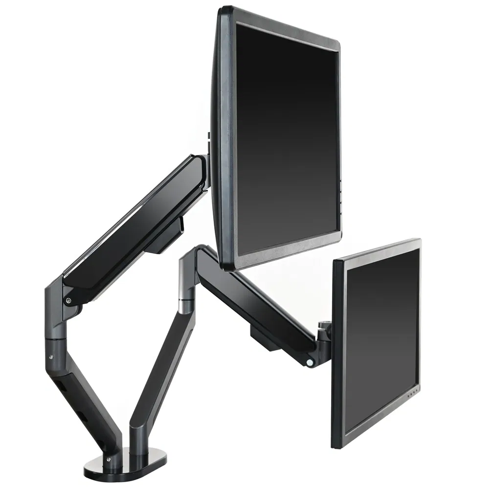 Кронштейн для двух мониторов WS-ZB200-B, газовые пружины, черный