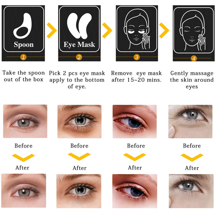 24K Gold Eye Masks for Dark Circles and Puffiness Under Eye Treatment