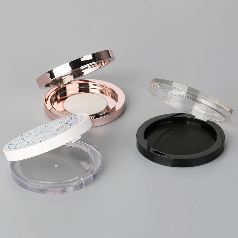 75*30mm 7g Round Shape Custom Matte Black Empty Makeup Compact Case for Skincare Cosmetic Packing Powder