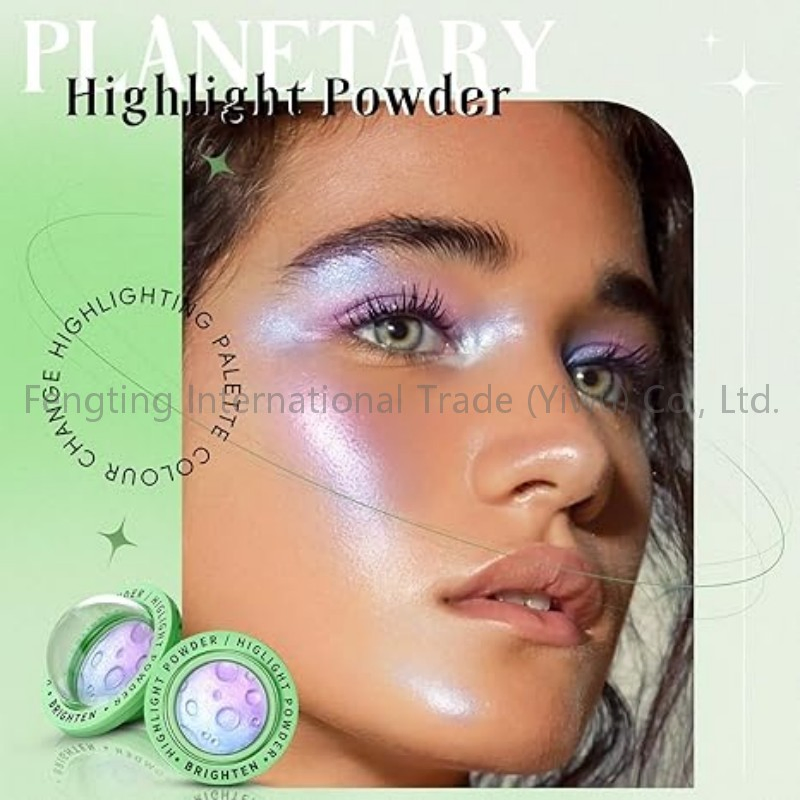 Lunar Glow Face Highlighter, Chamele on Glitter Shimmer Body Cheek Eye Highlighter, Sparkle Shifting Silky Creamy Illuminator