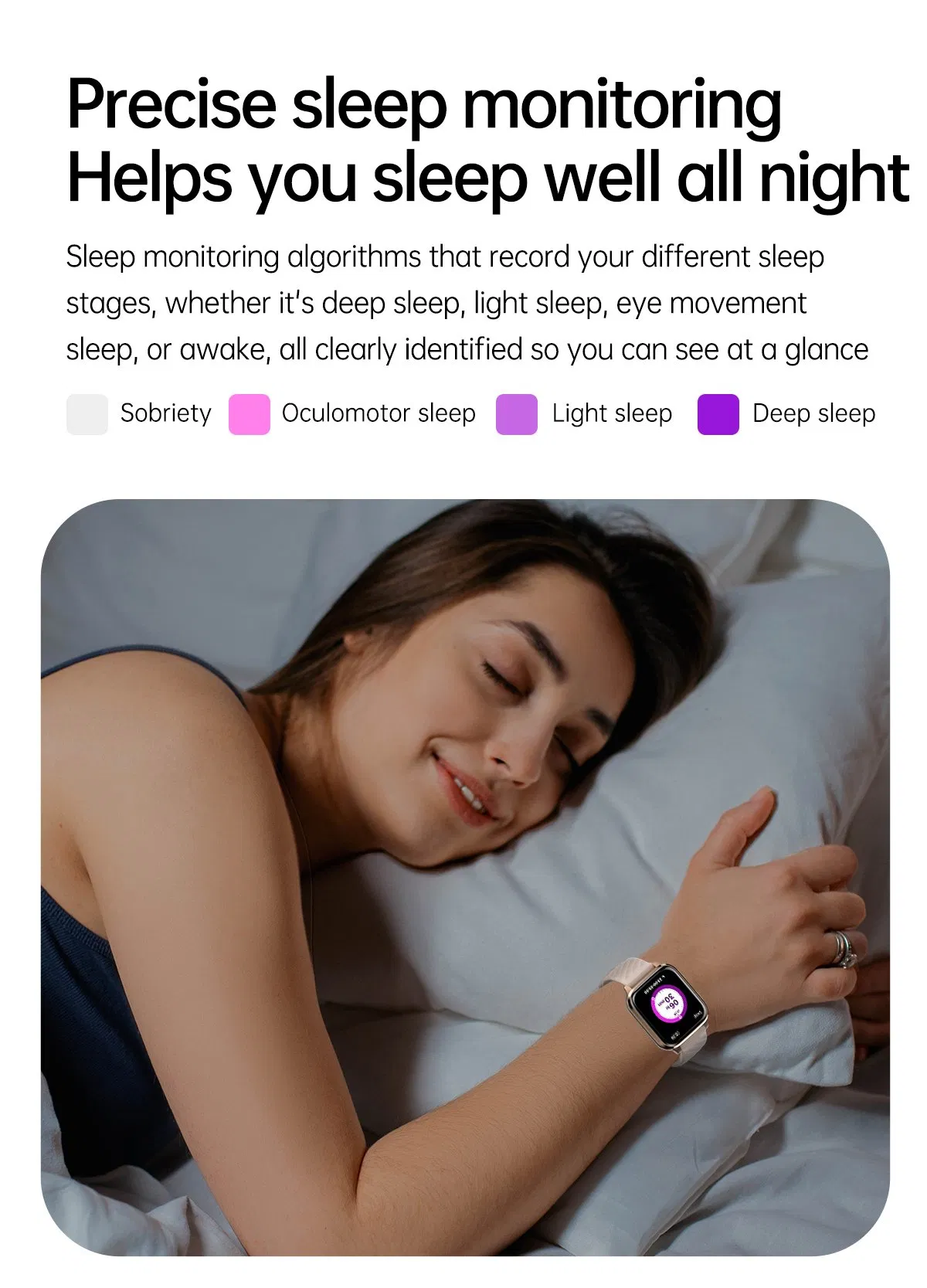 Factory Cheap 1.85 Inch CE RoHS Sdk Blood Pressure Monitoring Gift Health Smart Bracelet