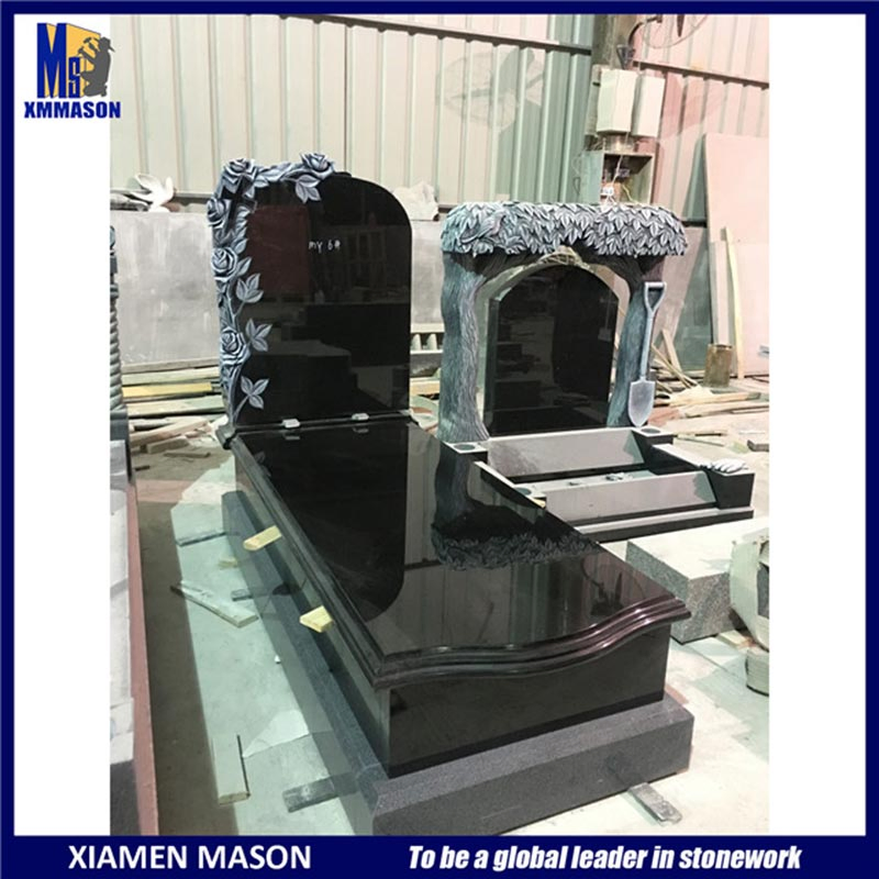 New European Tombstones Design with Nice Carving Granite Monument