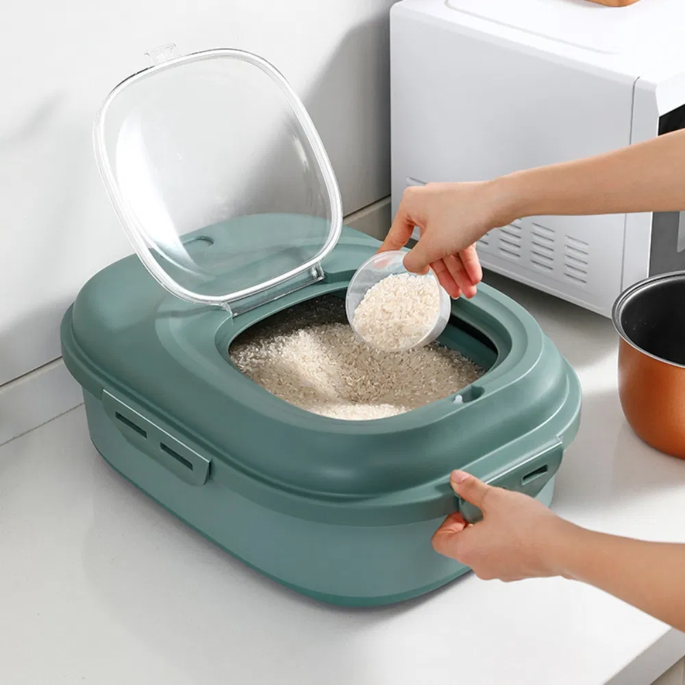 Rice Dispenser Container Foldable Grain Jar Cereals Bucket Storage Wyz27549