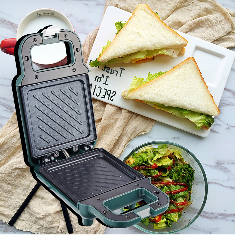 Breakfast Sandwich Maker, Non-Stick Plates Single Slice Breakfast Making Machine