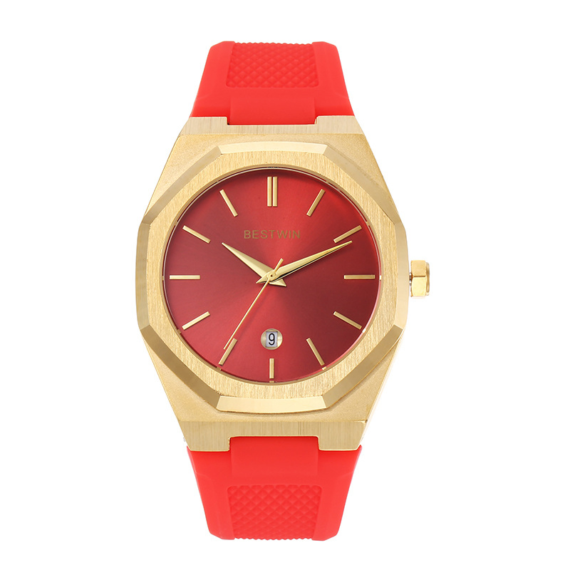 Bestwin Men's Student Watch Silicone Strap Fashion Calendar Wristwatch Factory Wholesale Timepiece