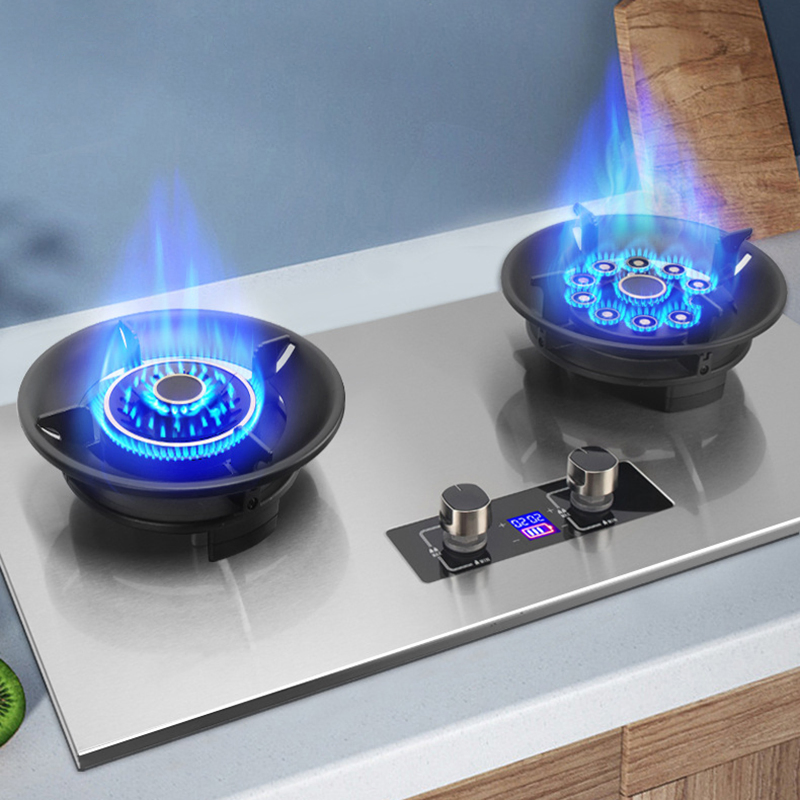 Wholesale Quality Kitchen Digital 2 Plates Stainless Steel Panel Glass Touch Cooking Gas Stoves Cooker Gas Stove