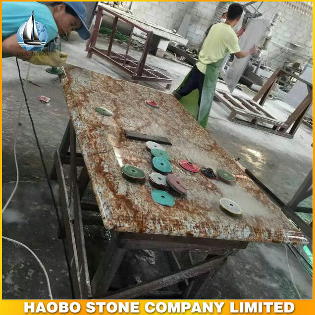 Yellow Verniz Tropical Granite Kitchen Island Countertops