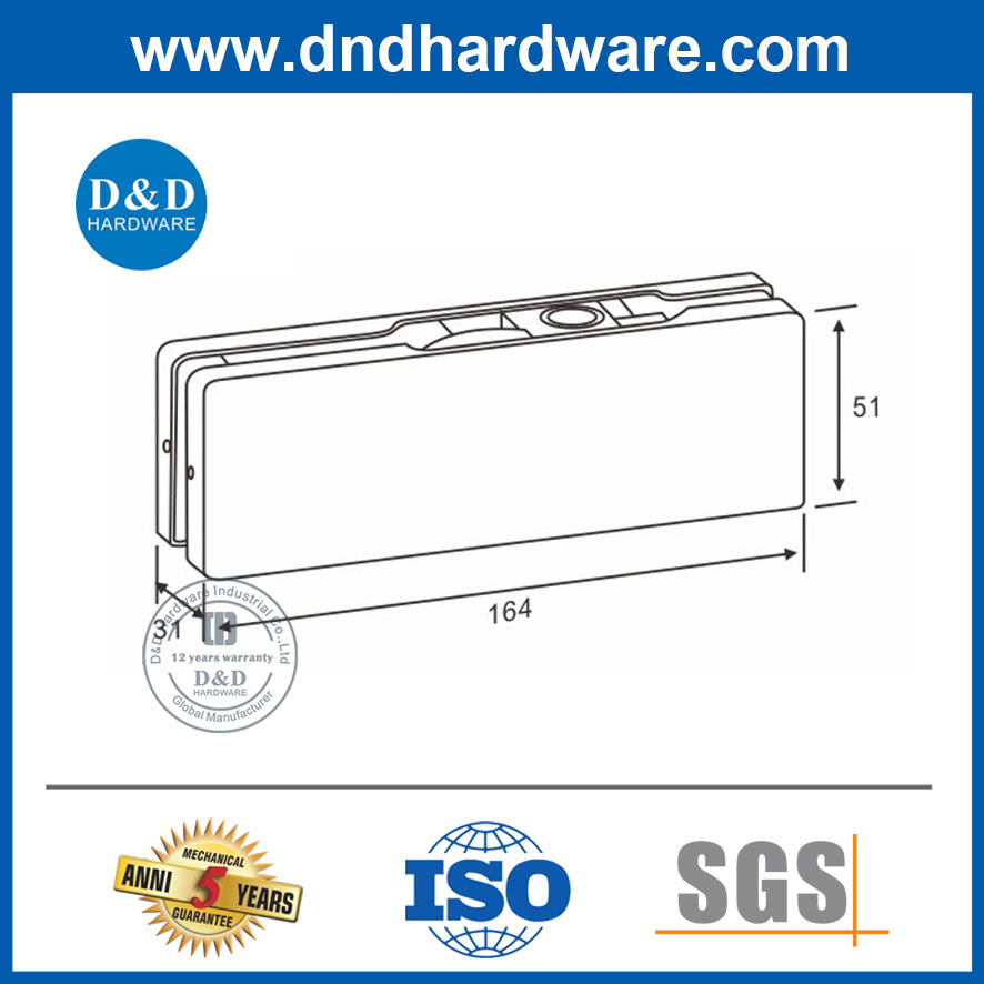 Stainless Steel Glass Door Hardware Glass Top Patch Fitting