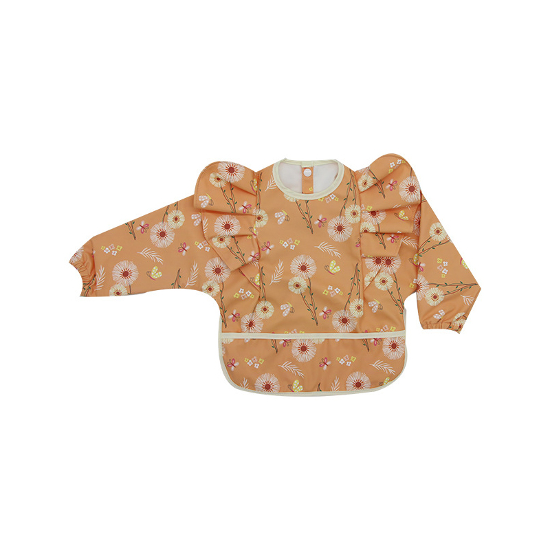 New Hot Selling PU Waterproof Children's Cover Baby Anti Fouling Twill Fabric Bib