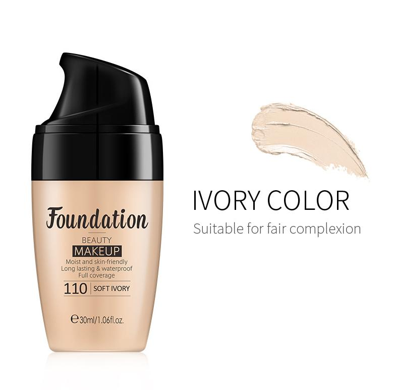 Liquid Foundation Professional Conceal Blemishes Invisible Pores Oil Control Full Cover Primer Bb Cream Make up Cosmetics 3-Color Liquid Foundation Concealer