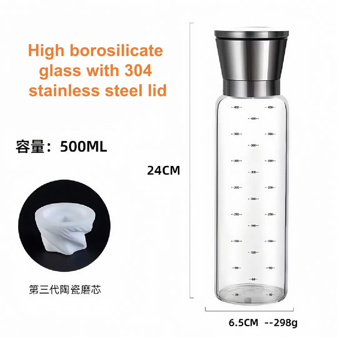 Ручная мельница для соли и перца из стали и керамики