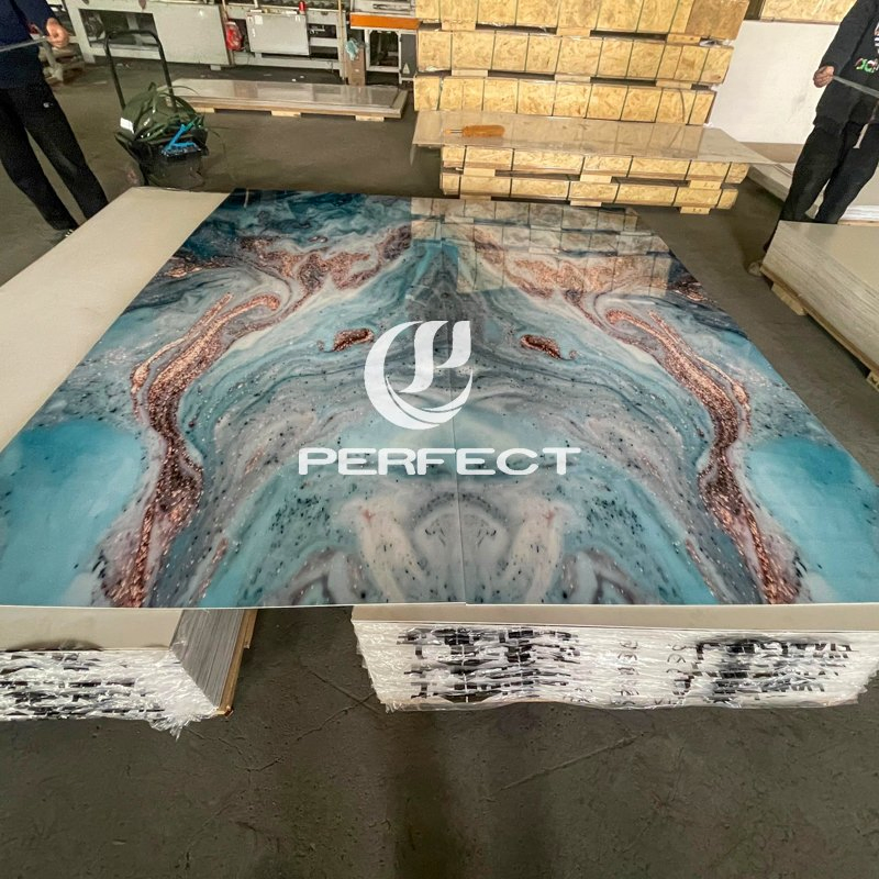 Waterproof Easy Clean PVC Marble Sheet Modern Stylish Stone Look Low Maintenance Sheet for Kitchen Backsplash Bathroom Vanity Wall Decoration