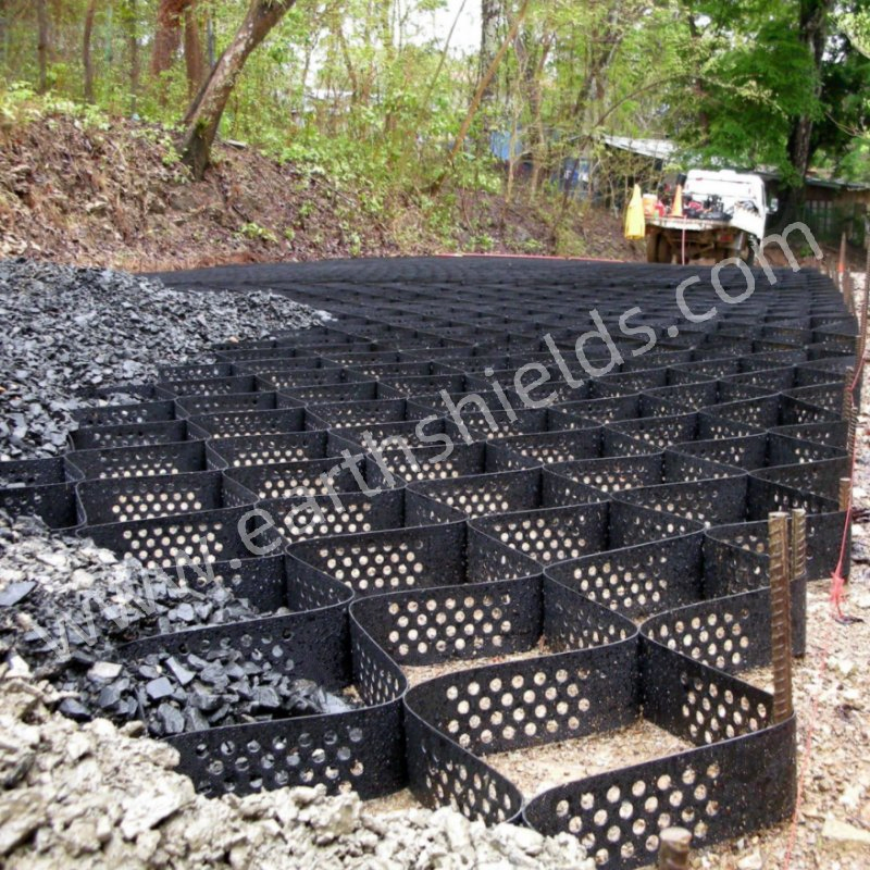 Black HDPE Geogrid Ultrasonic Welding Geocell for Garden Landscaping Slopes