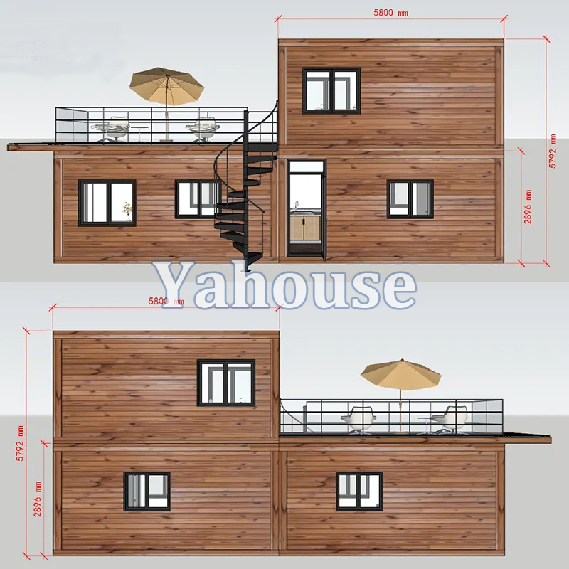 Prefabricated Modular Wood Plastic Composite Container House /Prefab Wood Office Container Home for Constrction Site Dormitory