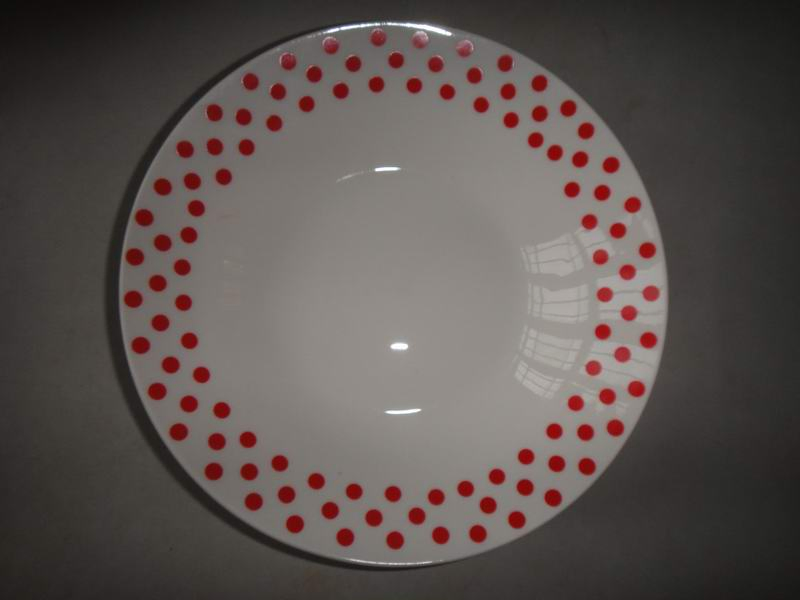 8"Side Flower Soup Plat Tableware Ceramics Porcelainware