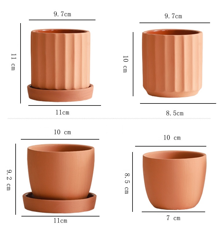 Горшки терракотовые глиняные для цветов с блюдцем