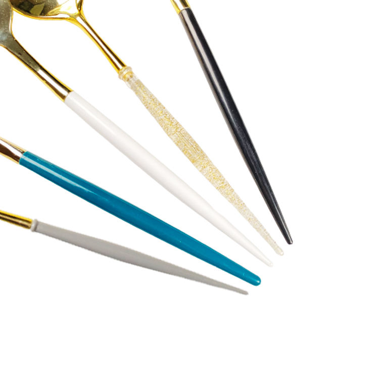 PS Disposable Gold-Plated Boxed Party Takeaway Heavyweight Plastic Cutlery Set Fork Spoon Knife